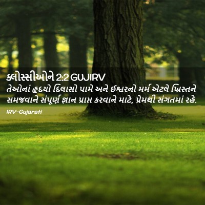 Picture 02 - ક્લોસ્સીઓને 2:2 GUJIRV - તેઓનાં હૃદયો - Bible Verse Picture