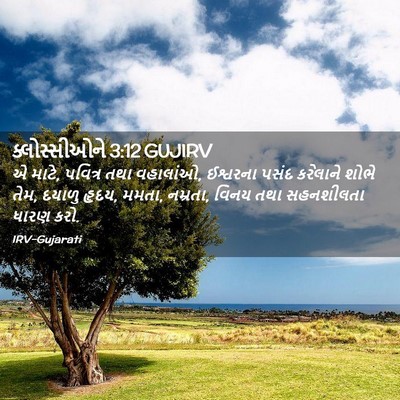 Picture 02 - ક્લોસ્સીઓને 3:12 GUJIRV - એ માટે, પવિત્ર તથા - Bible Verse Picture