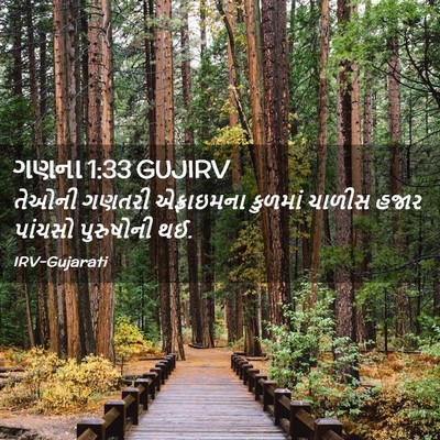 Picture 02 - ગણના 1:33 GUJIRV - તેઓની ગણતરી - Bible Verse Picture