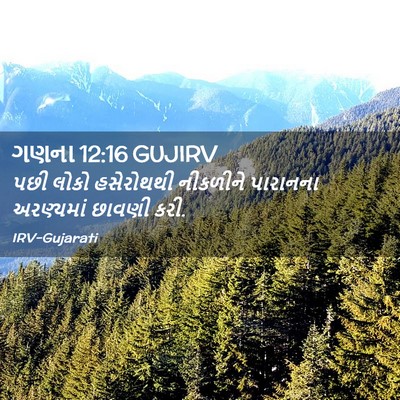 Picture 02 - ગણના 12:16 GUJIRV - પછી લોકો હસેરોથથી - Bible Verse Picture