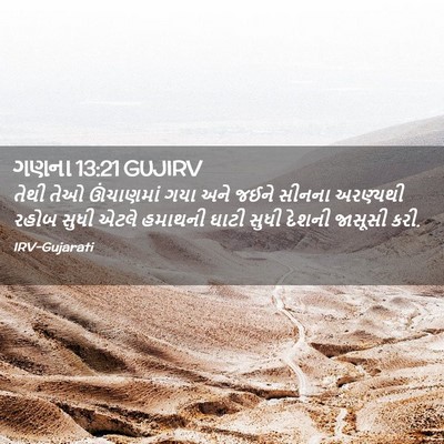 Picture 02 - ગણના 13:21 GUJIRV - તેથી તેઓ ઊંચાણમાં - Bible Verse Picture