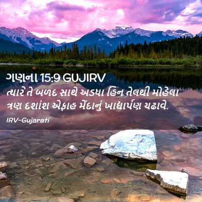 Picture 02 - ગણના 15:9 GUJIRV - ત્યારે તે બળદ સાથે - Bible Verse Picture