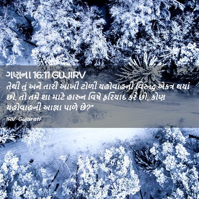 Picture 02 - ગણના 16:11 GUJIRV - તેથી તું અને તારી - Bible Verse Picture