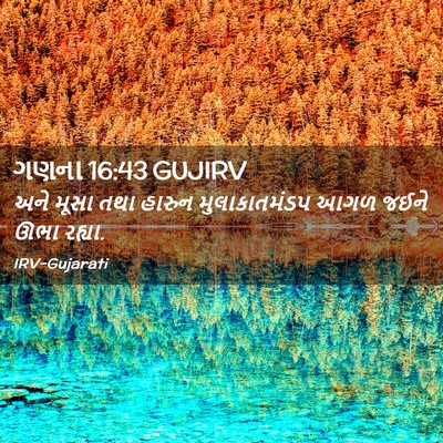 Picture 02 - ગણના 16:43 GUJIRV - અને મૂસા તથા હારુન - Bible Verse Picture
