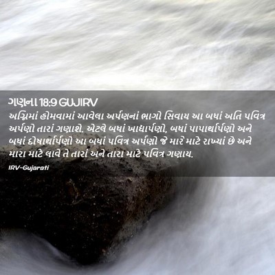 Picture 02 - ગણના 18:9 GUJIRV - અગ્નિમાં હોમવામાં - Bible Verse Picture