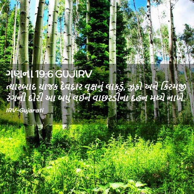 Picture 02 - ગણના 19:6 GUJIRV - ત્યારબાદ યાજક - Bible Verse Picture