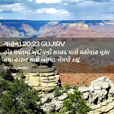 Picture 02 - ગણના 20:23 GUJIRV - હોર પર્વતમાં - Bible Verse Picture