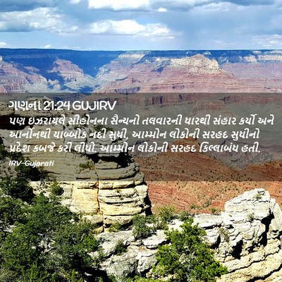 Picture 02 - ગણના 21:24 GUJIRV - પણ ઇઝરાયલે - Bible Verse Picture