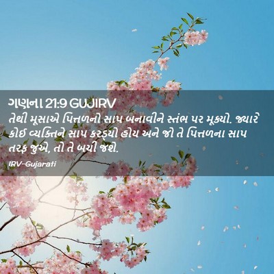 Picture 02 - ગણના 21:9 GUJIRV - તેથી મૂસાએ - Bible Verse Picture