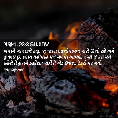 Picture 02 - ગણના 23:3 GUJIRV - બલામે બાલાકને - Bible Verse Picture