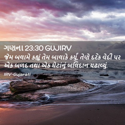 Picture 02 - ગણના 23:30 GUJIRV - જેમ બલામે કહ્યું - Bible Verse Picture
