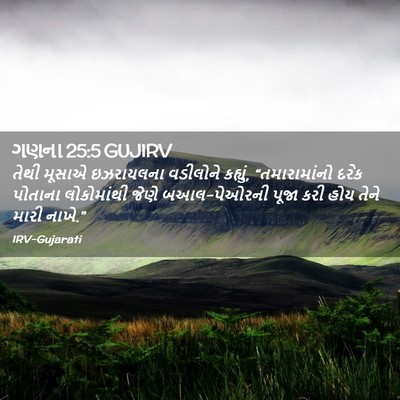 Picture 02 - ગણના 25:5 GUJIRV - તેથી મૂસાએ - Bible Verse Picture