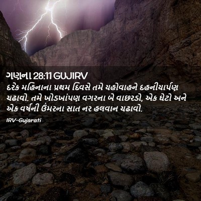 Picture 02 - ગણના 28:11 GUJIRV - દરેક મહિનાના - Bible Verse Picture
