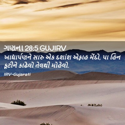 Picture 02 - ગણના 28:5 GUJIRV - ખાદ્યાર્પણને સારુ - Bible Verse Picture