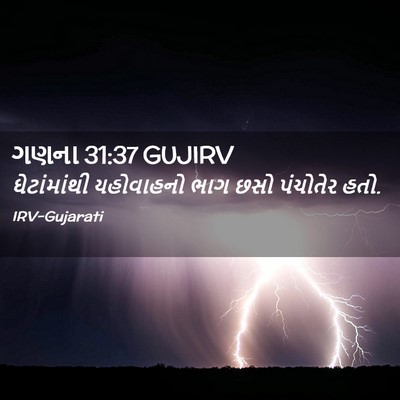 Picture 02 - ગણના 31:37 GUJIRV - ઘેટાંમાંથી - Bible Verse Picture