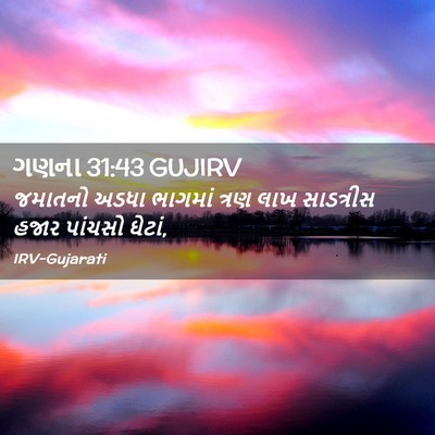 Picture 02 - ગણના 31:43 GUJIRV - જમાતનો અડધા - Bible Verse Picture