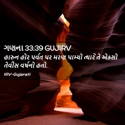 Picture 02 - ગણના 33:39 GUJIRV - હારુન હોર પર્વત પર - Bible Verse Picture