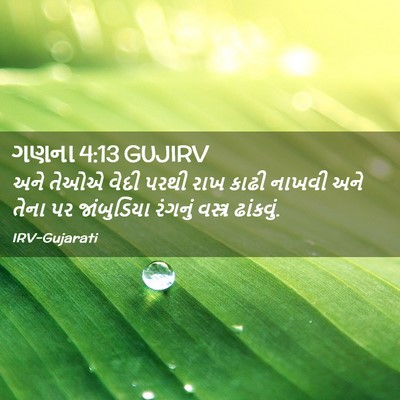 Picture 02 - ગણના 4:13 GUJIRV - અને તેઓએ વેદી પરથી - Bible Verse Picture