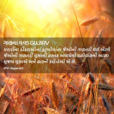 Picture 02 - ગણના 4:45 GUJIRV - મરારીના દીકરાઓનાં - Bible Verse Picture