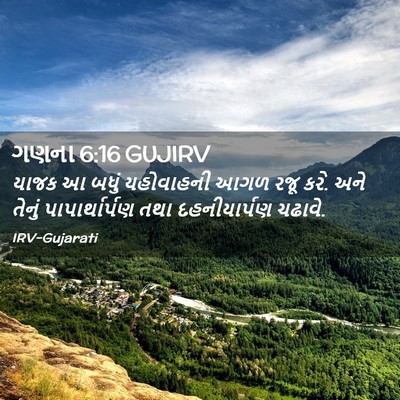 Picture 02 - ગણના 6:16 GUJIRV - યાજક આ બધું - Bible Verse Picture