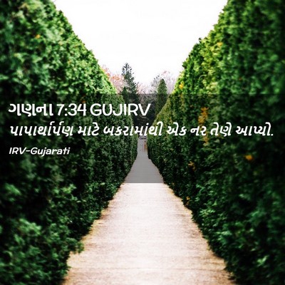 Picture 02 - ગણના 7:34 GUJIRV - પાપાર્થાર્પણ માટે - Bible Verse Picture