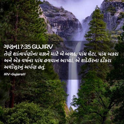 Picture 02 - ગણના 7:35 GUJIRV - તેણે - Bible Verse Picture