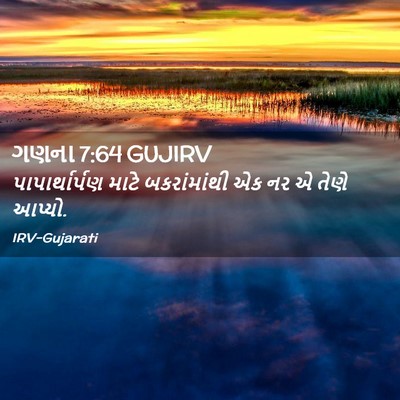 Picture 02 - ગણના 7:64 GUJIRV - પાપાર્થાર્પણ માટે - Bible Verse Picture