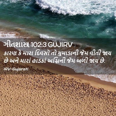 Picture 02 - ગીતશાસ્ત્ર 102:3 GUJIRV - કારણ કે મારા દિવસો - Bible Verse Picture