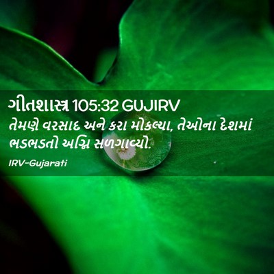 Picture 02 - ગીતશાસ્ત્ર 105:32 GUJIRV - તેમણે વરસાદ અને - Bible Verse Picture