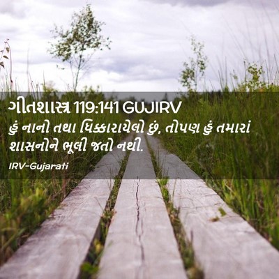 Picture 02 - ગીતશાસ્ત્ર 119:141 GUJIRV - હું નાનો તથા - Bible Verse Picture