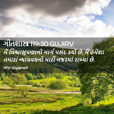 Picture 02 - ગીતશાસ્ત્ર 119:30 GUJIRV - મેં વિશ્વાસુપણાનો - Bible Verse Picture