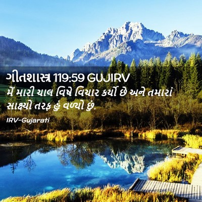 Picture 02 - ગીતશાસ્ત્ર 119:59 GUJIRV - મેં મારી ચાલ વિષે - Bible Verse Picture