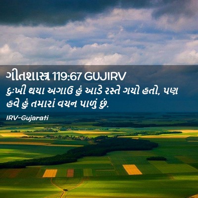 Picture 02 - ગીતશાસ્ત્ર 119:67 GUJIRV - દુઃખી થયા અગાઉ હું - Bible Verse Picture