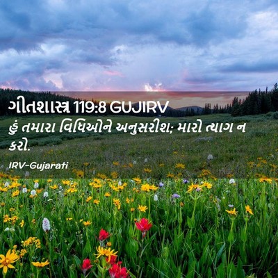 Picture 02 - ગીતશાસ્ત્ર 119:8 GUJIRV - હું તમારા વિધિઓને - Bible Verse Picture