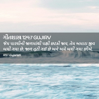 Picture 02 - ગીતશાસ્ત્ર 124:7 GUJIRV - જેમ પારધીની - Bible Verse Picture