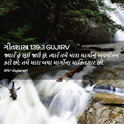 Picture 02 - ગીતશાસ્ત્ર 139:3 GUJIRV - જ્યારે હું સૂઈ - Bible Verse Picture
