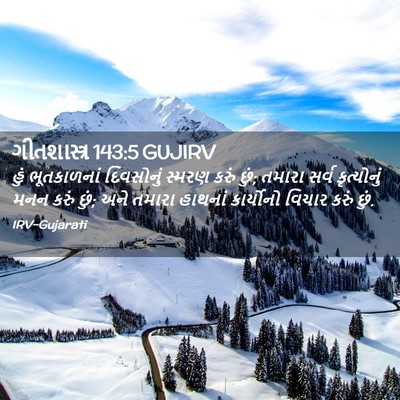 Picture 02 - ગીતશાસ્ત્ર 143:5 GUJIRV - હું ભૂતકાળનાં - Bible Verse Picture
