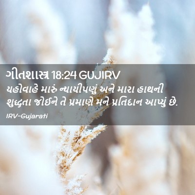 Picture 02 - ગીતશાસ્ત્ર 18:24 GUJIRV - યહોવાહે મારું - Bible Verse Picture