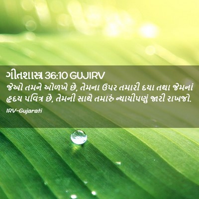 Picture 02 - ગીતશાસ્ત્ર 36:10 GUJIRV - જેઓ તમને ઓળખે છે, - Bible Verse Picture