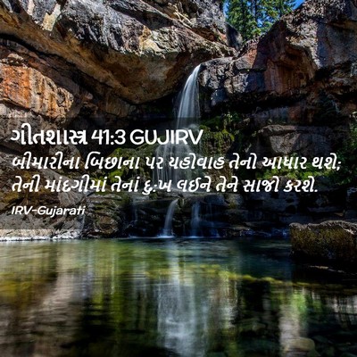Picture 02 - ગીતશાસ્ત્ર 41:3 GUJIRV - બીમારીના બિછાના - Bible Verse Picture