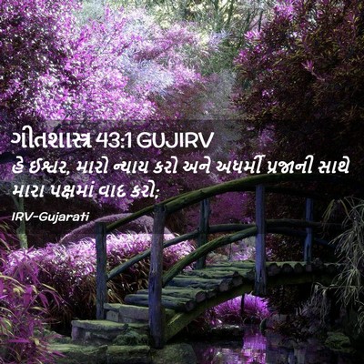 Picture 02 - ગીતશાસ્ત્ર 43:1 GUJIRV - હે ઈશ્વર, મારો - Bible Verse Picture