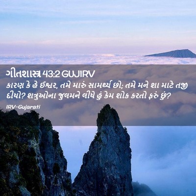 Picture 02 - ગીતશાસ્ત્ર 43:2 GUJIRV - કારણ કે હે ઈશ્વર, - Bible Verse Picture