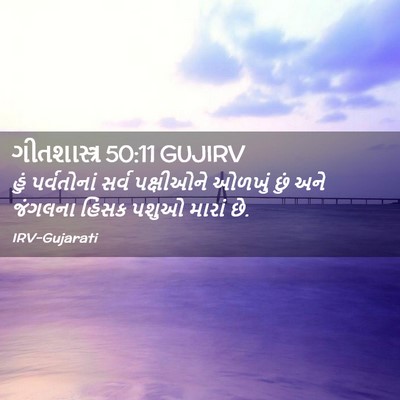 Picture 02 - ગીતશાસ્ત્ર 50:11 GUJIRV - હું પર્વતોનાં - Bible Verse Picture