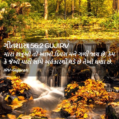 Picture 02 - ગીતશાસ્ત્ર 56:2 GUJIRV - મારા શત્રુઓ તો આખો - Bible Verse Picture