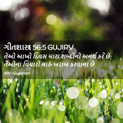 Picture 02 - ગીતશાસ્ત્ર 56:5 GUJIRV - તેઓ આખો દિવસ મારા - Bible Verse Picture