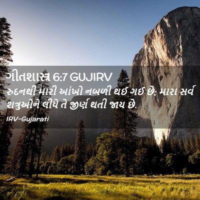 Picture 02 - ગીતશાસ્ત્ર 6:7 GUJIRV - રુદનથી મારી આંખો - Bible Verse Picture