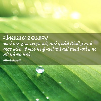Picture 02 - ગીતશાસ્ત્ર 61:2 GUJIRV - જ્યારે મારું હૃદય - Bible Verse Picture
