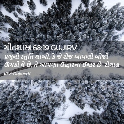 Picture 02 - ગીતશાસ્ત્ર 68:19 GUJIRV - પ્રભુની સ્તુતિ - Bible Verse Picture