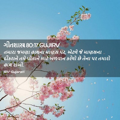 Picture 02 - ગીતશાસ્ત્ર 80:17 GUJIRV - તમારા જમણા હાથના - Bible Verse Picture