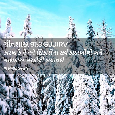 Picture 02 - ગીતશાસ્ત્ર 91:3 GUJIRV - કારણ કે તે તને - Bible Verse Picture